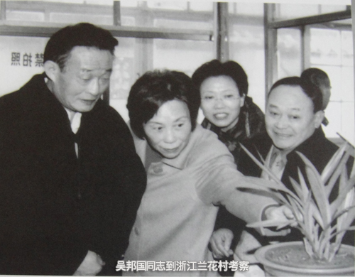 吴邦国同志考察浙江兰花村